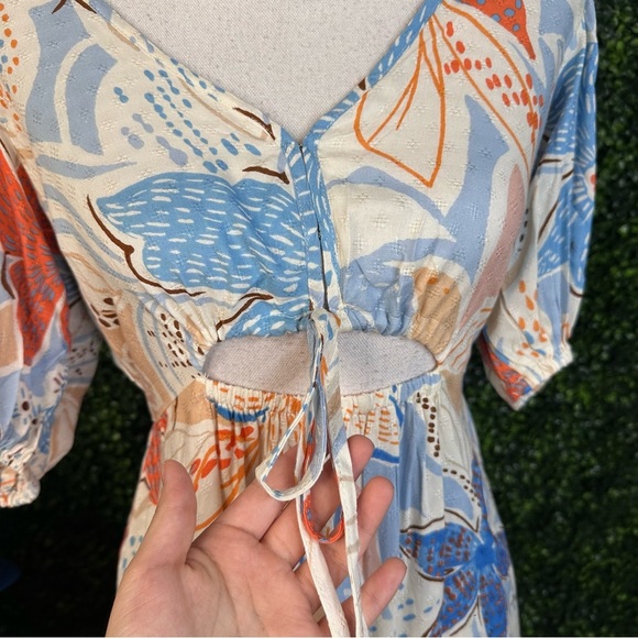 Band of the free cut out Floral Print Midi Dress nwt - Picture 7 of 10